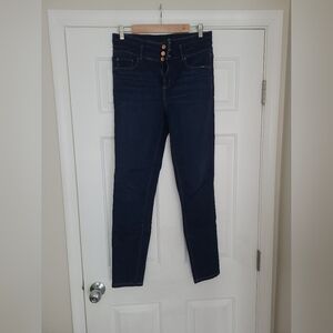 Ann Taylor High Rise Dark Indigo Skinny Jeans